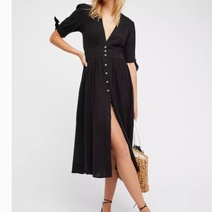 Free People Love of my Life MIDI Dress•Black SZ S
